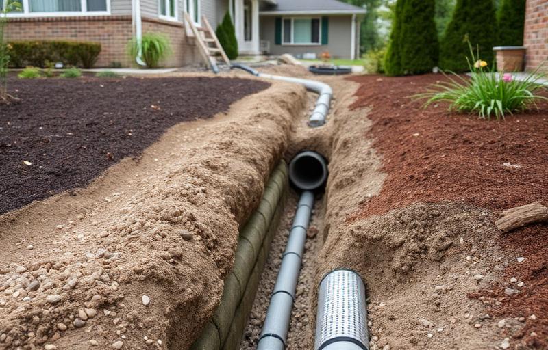 French drain installation